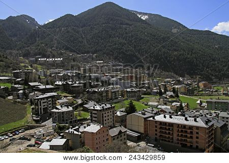 Cityscape Of Small City Encamp In Andorra