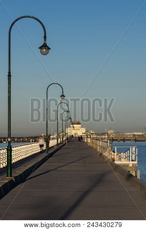 Melbourne, Australia - March 10, 2018: St Kilda Pier In The Inner Bayside Suburb Of St Kilda Was Bui