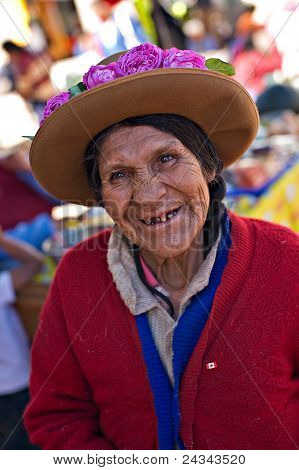 Peruwiański kobieta na rynku, Pisac, Peru