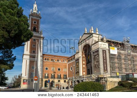 Madrid, Spain - January 23, 2018: Building Of Museum Of The Americas At Moncloa District In City Of 