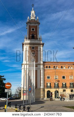 Madrid, Spain - January 23, 2018: Building Of Museum Of The Americas At Moncloa District In City Of 