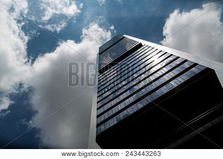 MADRID, SPAIN - MAY 11,2018: Cepsa tower in Cuatro Torres Business Area on May 11, 2018 in Madrid, Spain.