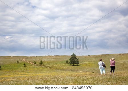 Olkhon-july 28, 2010: Tourists Travelling In Olkhon Island, Siberia, Russia, On July 28, 20