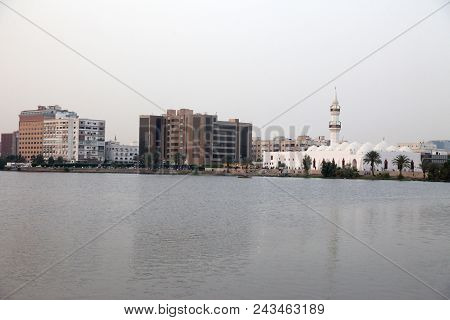 The Jaffali Mosque Nearby Balad (shopping Area)  In Evening  Jeddah, Saudi Arabia