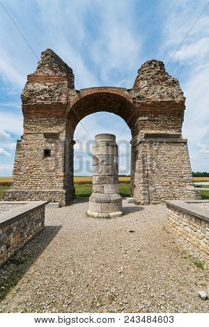 Heidentor At Carnuntum, Austria, Historic Site Of Romans Settlement