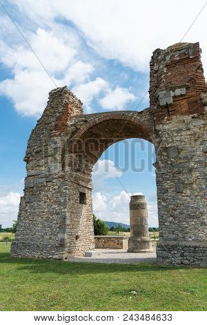 Heidentor At Carnuntum, Austria, Historic Site Of Romans Settlement
