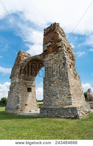 Heidentor At Carnuntum, Austria, Historic Site Of Romans Settlement