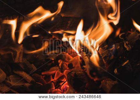 Background From The Burning Of Coal. Coals Burn.