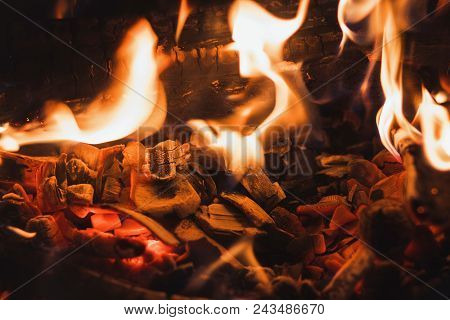 Background From The Burning Of Coal. Coals Burn.