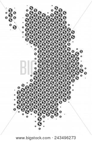 Football Ball Koh Tao Thai Island Map. Vector Geographic Plan In Gray Color. Abstract Koh Tao Thai I