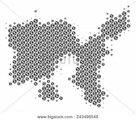 Football Ball Limnos Greek Island Map. Vector Territory Plan In Gray Color. Abstract Limnos Greek Is