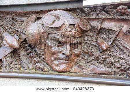 London, Uk - 26 April, 2018: Closeup Of Battle Of Britain Memorial On The Victoria Embankment. It Co