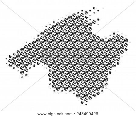 Football Ball Spain Mallorca Island Map. Vector Territorial Scheme In Gray Color. Abstract Spain Mal