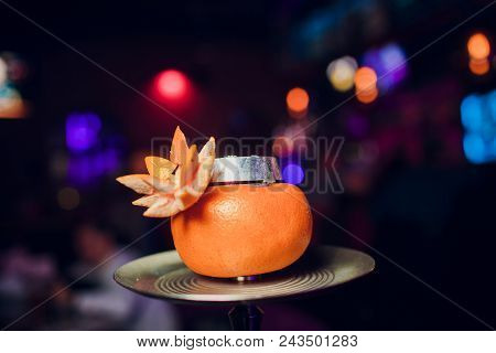 Stylish Hookah With The Aroma Grapefruit For Relax. Grapefruit Shisha