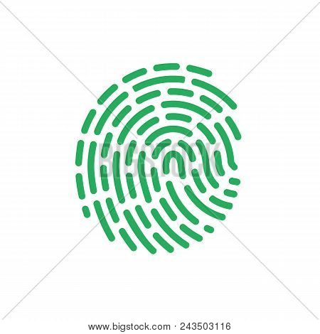 Finger Print Color Icon Vector. Line Id Aproove Symbol. Trendy Flat Protection Outline Ui Sign Desig