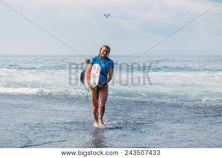 June 3, 2018. Keramas, Bali, Indonesia. Award Ceremony Of Competition Wsl Corona Bali Protected. Win