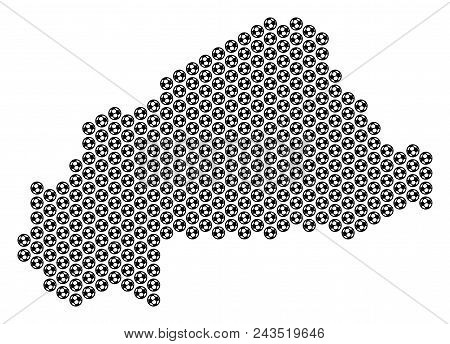 Football Ball Burkina Faso Map. Vector Geographic Plan On A White Background. Abstract Burkina Faso 