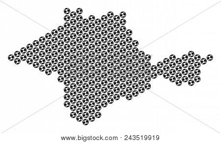 Football Ball Crimea Map. Vector Geographic Scheme On A White Background. Abstract Crimea Map Collag
