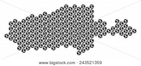 Football Ball Kangaroo Island Map. Vector Geographic Scheme On A White Background. Abstract Kangaroo