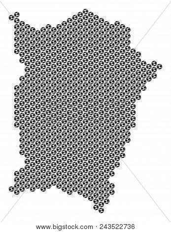 Football Ball Penang Island Map. Vector Territorial Plan On A White Background. Abstract Penang Isla