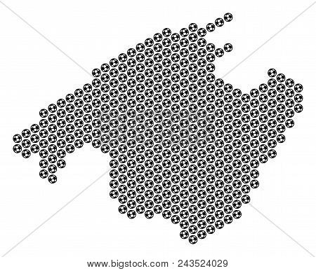 Football Ball Spain Mallorca Island Map. Vector Geographic Scheme On A White Background. Abstract Sp