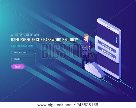 Concept Of Cloud Server Data Exchenge, Cloud Services, Smart Watch With Businessman, Global Network,
