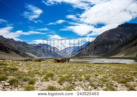 The Beautiful Mountain View On The Way To Rangdum, Kashmir State, India.