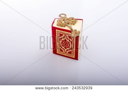 Retro Key And Islamic Holy Book Quran In Mini Size