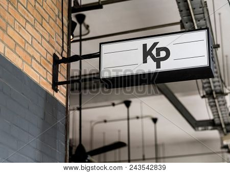 White signage on the wall mockup