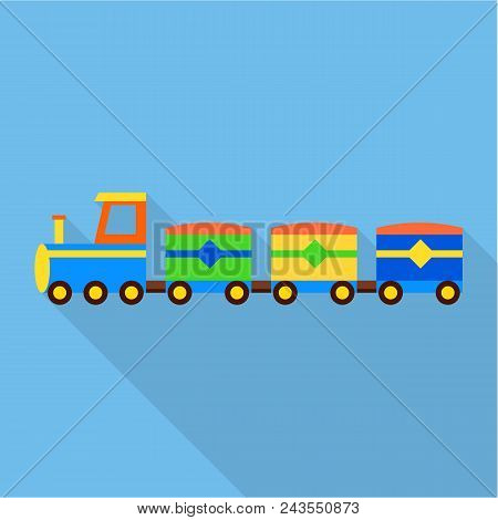 Modern Train Toy Icon. Flat Illustration Of Modern Train Toy Vector Icon For Web Design