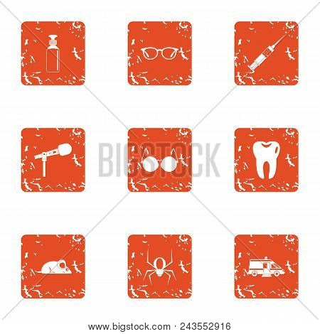 Bane Icons Set. Grunge Set Of 9 Bane Vector Icons For Web Isolated On White Background