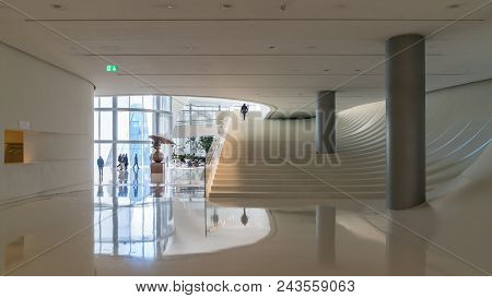 Interior Detail From Heydar Aliyev Cultural Center In Baku, Azerbaijan