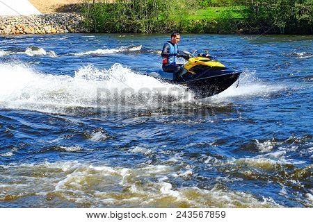 Saint-petersburg. Russia. 05272018 Jet Ski On The Shore