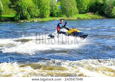 Saint-petersburg. Russia. 05272018 Jet Ski On The Shore