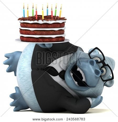 Fun monkey - 3D Illustration