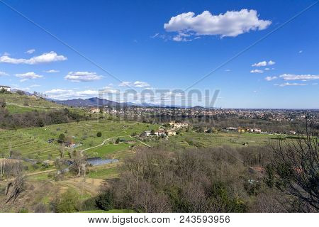 Winter Landscape From The Road To Montevecchia (lecco, Brianza, Lombardy, Italy)