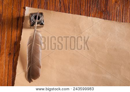 Quill Pen And Old Paper
