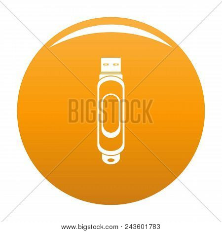 Mini Usb Icon. Simple Illustration Of Mini Usb Vector Icon For Any Design Orange