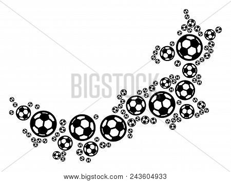 Football Chinese Inner Mongolia Map. Vector Territorial Plan Composed From Soccer Balls In Different