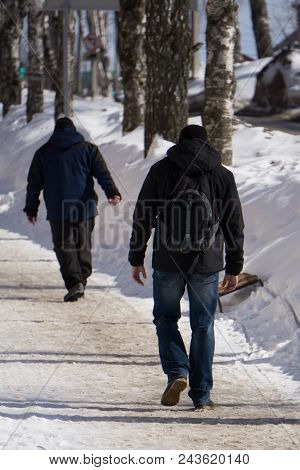 Young Man With City View Along The Road