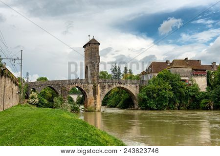A Bridge Over River Gave De Pau In Orthez - France