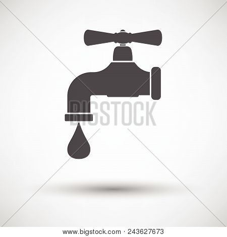 Icon Of  Pipe With Valve On Gray Background, Round Shadow. Vector Illustration.