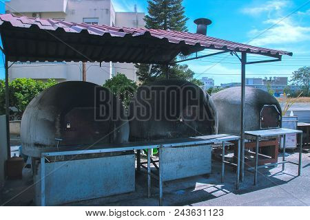 Cyprus Traditional Domed Wood Burning Stove. Outdoors.