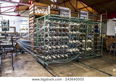 Traditional Wool Reels Of The British Waving And Textile Industry.