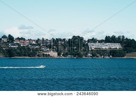 Sailboats and coastlines, Picturesque Norway landscape, Scandinavia