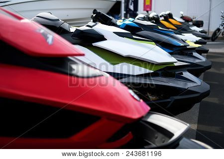 Water Scooters In A Row