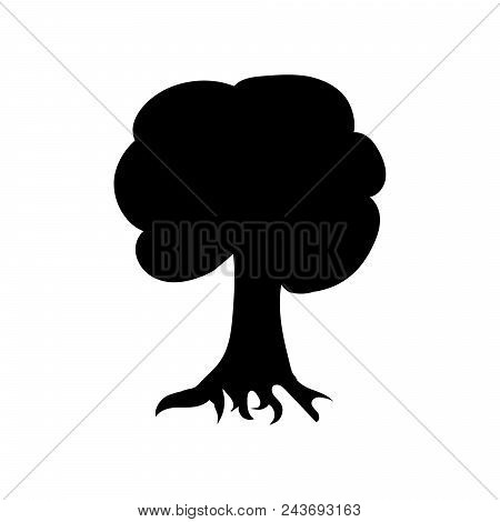 Vector Illustration Of A Silhouette Of A Tree. Natural Illustration.