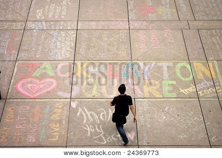 Jack Layton - Memorial de giz