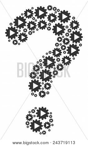 Query Composition Composed With Automation Objects. Vector Automation Icons Are Grouped Into Problem