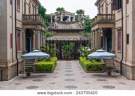 Gate Of Hai Tian Tang Gou Building With Blue Sky Background In Gulangyu Island